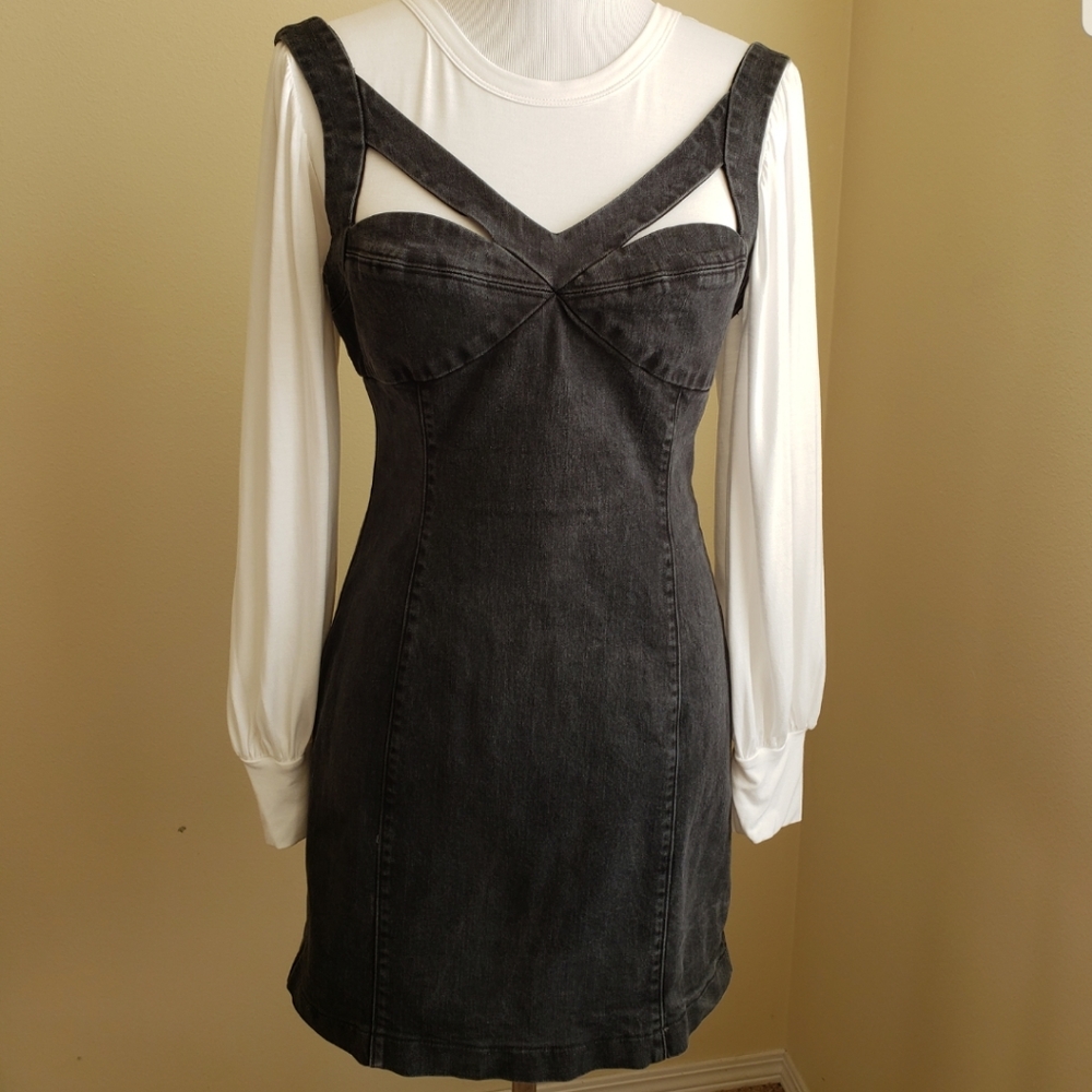Badgley Mischka denim mini dress